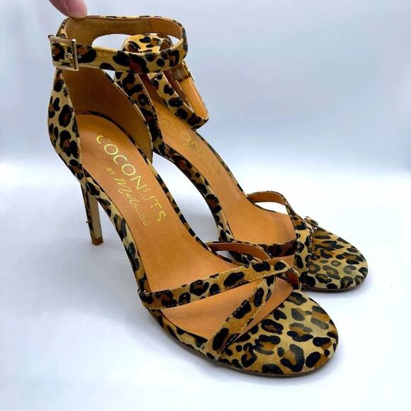 Coconuts by Matisse Leopard Strappy High Heel Shoes Size 8 - Picture 1 of 8